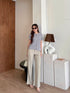 Women Elegant Tweed Tops With Pants Sets